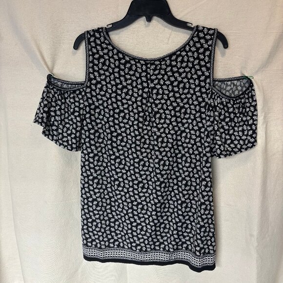 Max Studio Cold Shoulder Floral Cottagecore Shirt - Picture 2 of 2